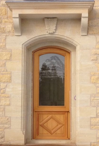 Elegant Glass and Wood Door