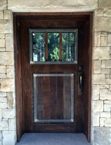Medieval Flair Glass and Metal Wood Door