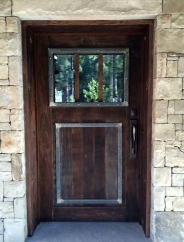 Medieval Flair Glass and Metal Wood Door